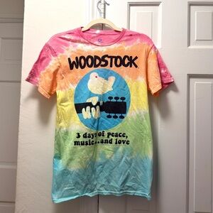 Woodstock Tie-Dye Peace, Music & Love 🌼 Adult Small-Kids Large